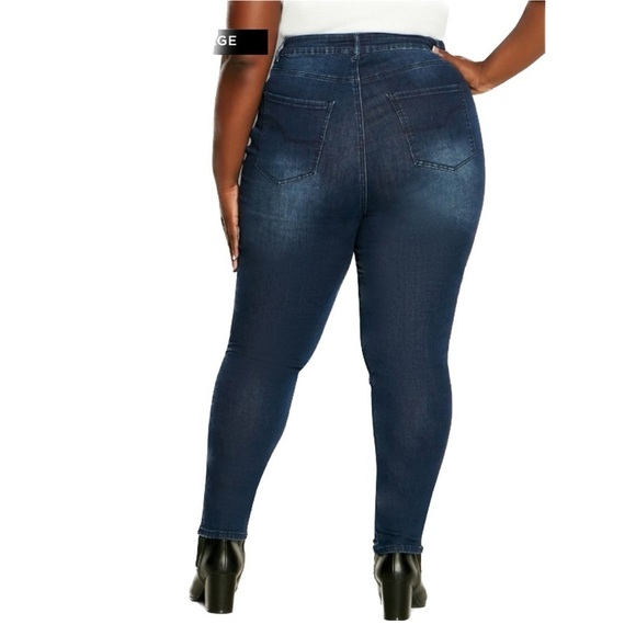 Avenue Slim Fit Stretch Jeans Dark Wash Size 14 Average (Q07.6) - Picture 3 of 10